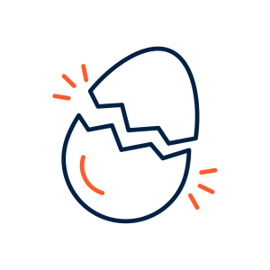 Icon representing a tap the egg game where users tap to break an egg and reveal rewards